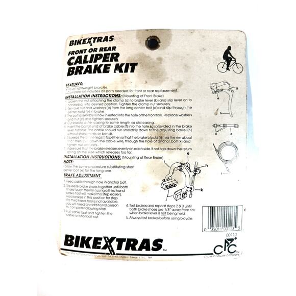 Rare VTG 1989 Bikextras Front/Rear Caliper Brake Kit (NOS) Original Packaging - Picture 3 of 4